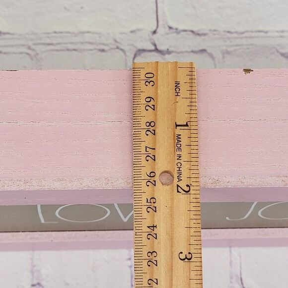 Rae Dunn PEACE LOVE JOY Pink Framed Wooden Sign Wall Art - Picture 8 of 8